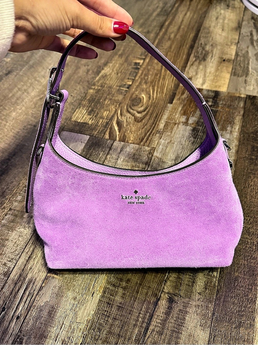 kate spade new york Loop Suede Shoulder Bag Purple